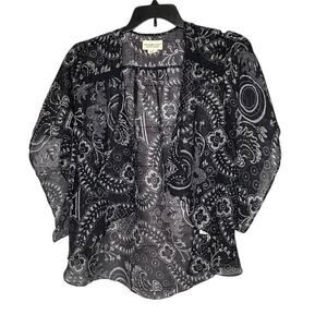 Denim & Supply Ralph Lauren Navy & White Bandana Print Kimono Size Medium